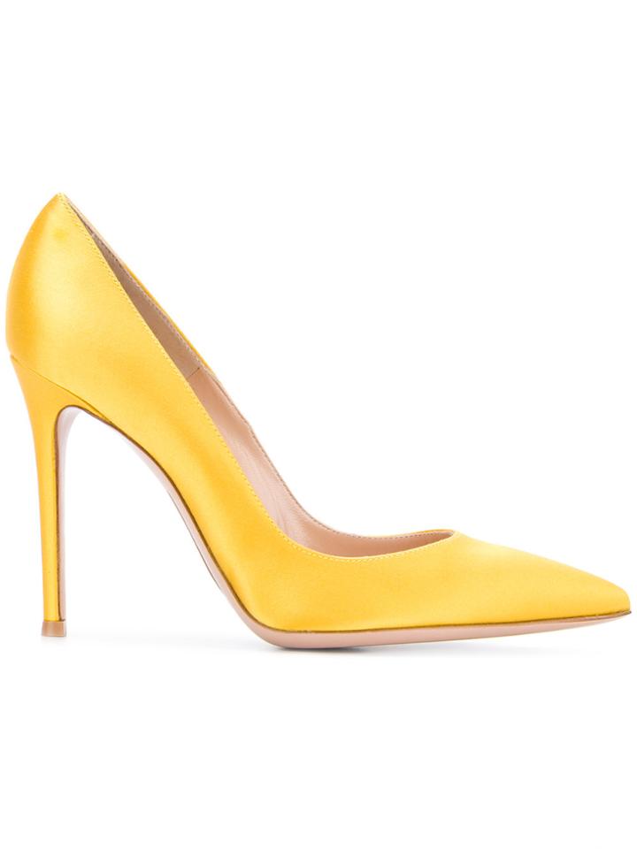 Gianvito Rossi 105 Pointed Pumps - Yellow & Orange