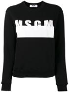 Msgm Printed Sweatshirt, Women's, Size: Small, Black, Cotton