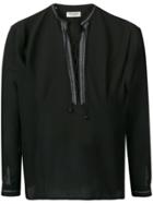Saint Laurent Lace-up Collar Tunic - Black