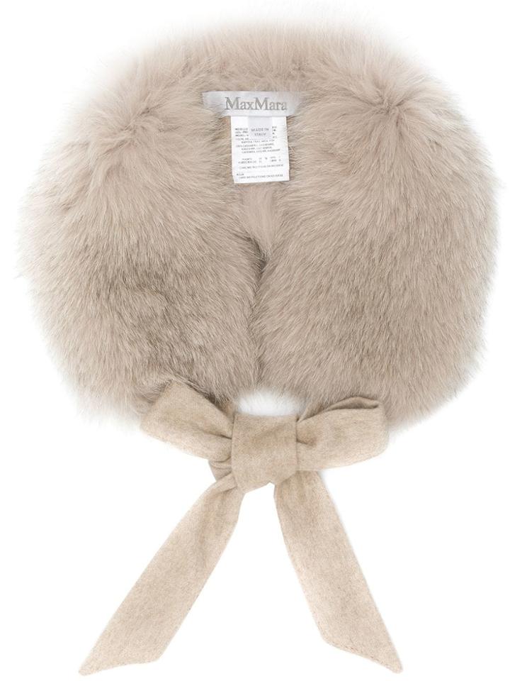 Max Mara Fluffy Collar Scarf - Nude & Neutrals