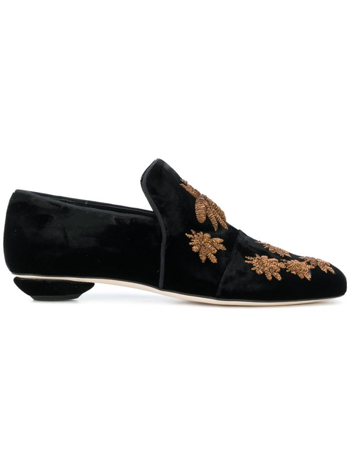 Sanayi 313 Zardozi-embellished Velvet Loafers - Black