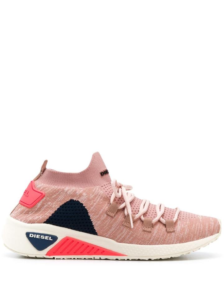 Diesel Knitted Style Sneakers - Pink