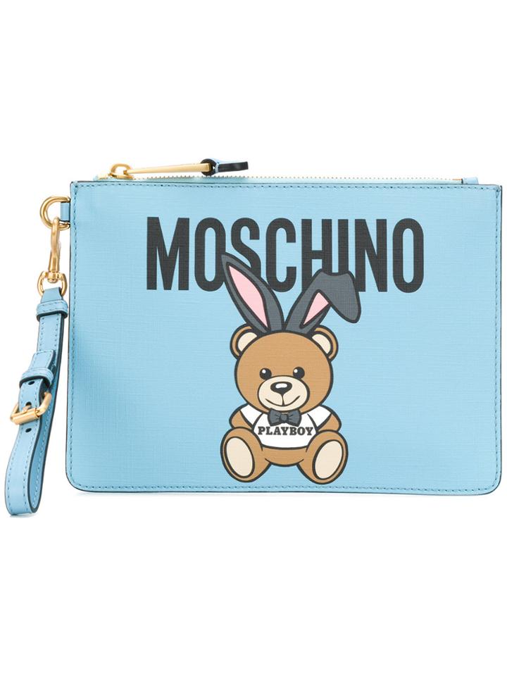 Moschino Teddy Playboy Clutch - Blue