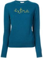 Lingua Franca Extra Embroidered Sweater - Blue