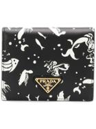 Prada Mermaid Print Mini Wallet - Black