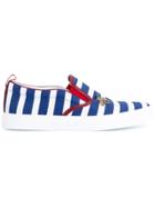 Gucci Striped Slip On Sneakers - Blue