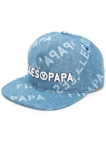 Filles A Papa Logo Denim Cap - Blue