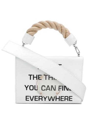 Roberto Di Stefano Logo Plaque Tote - White