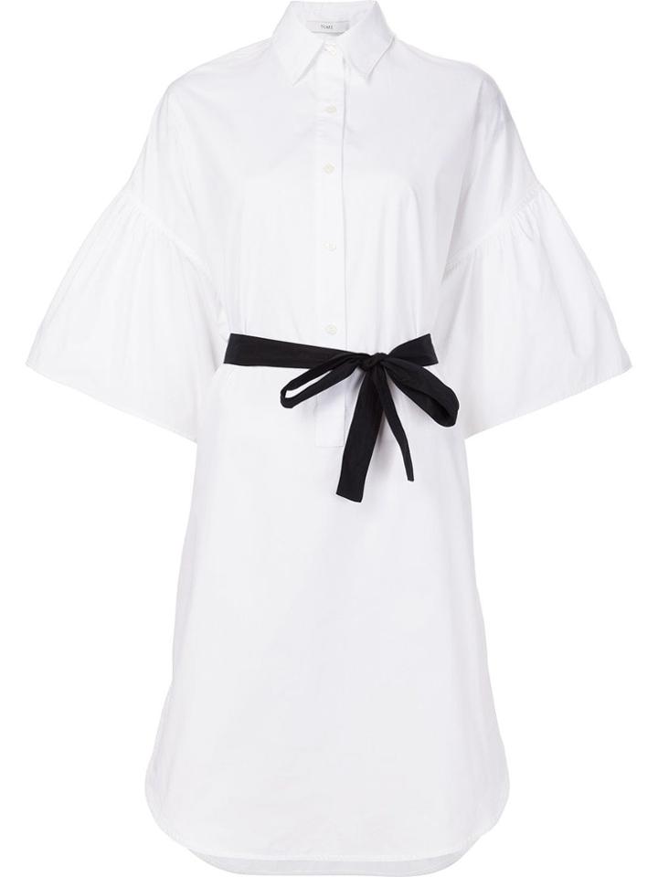 Tome Flared Sleeves Shirt Dress - White