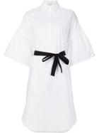 Tome Flared Sleeves Shirt Dress - White