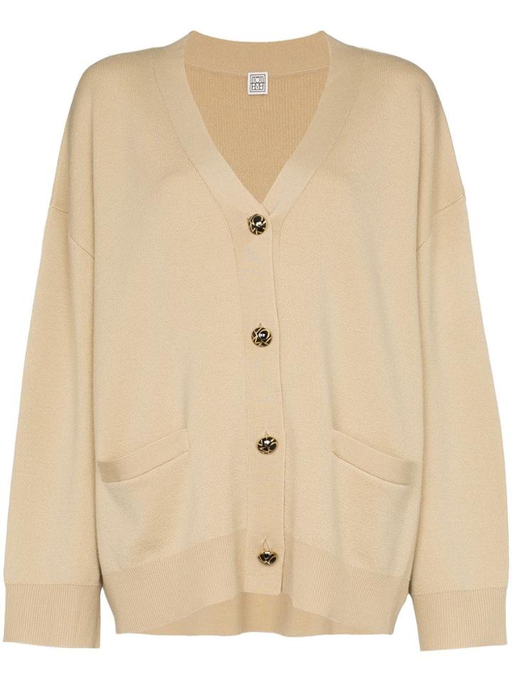 Toteme Vinci Merino Wool Cardigan - Neutrals