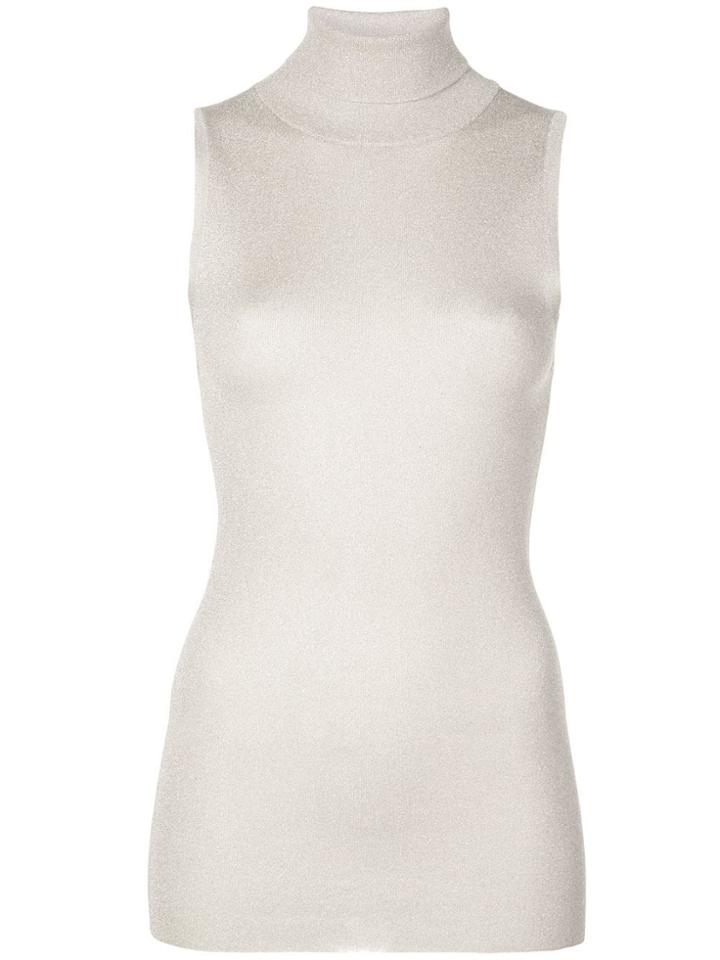 Brunello Cucinelli Roll-neck Sleeveless Top - Metallic