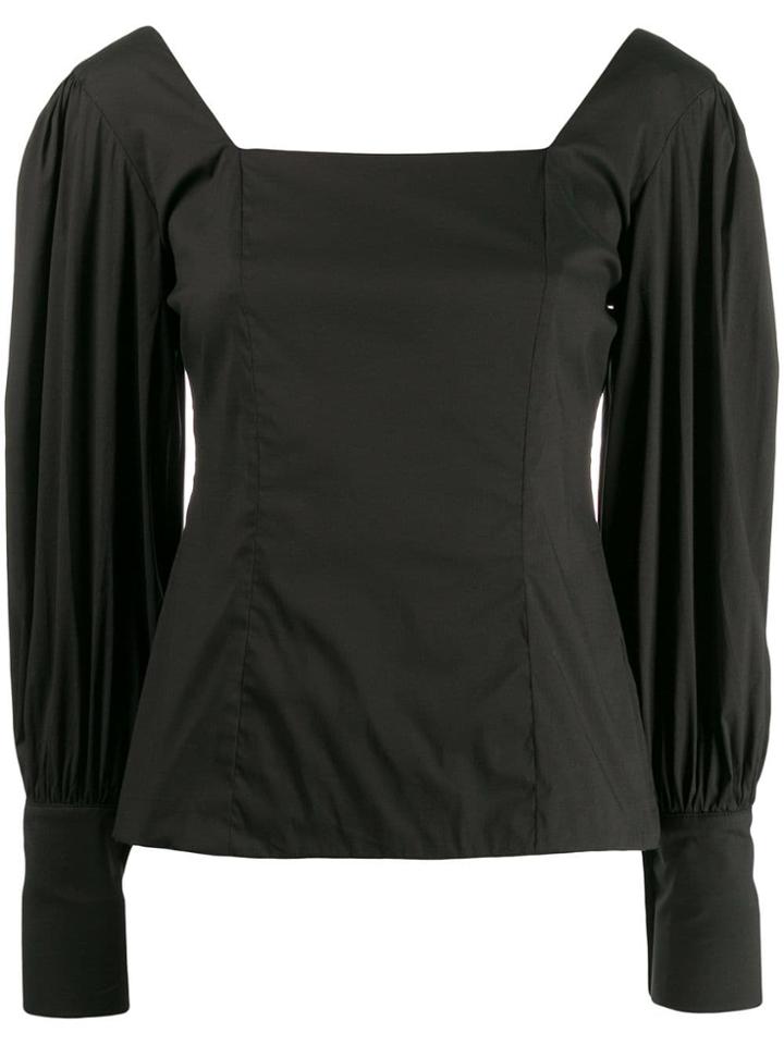 Federica Tosi Blouson-sleeve Top - Black