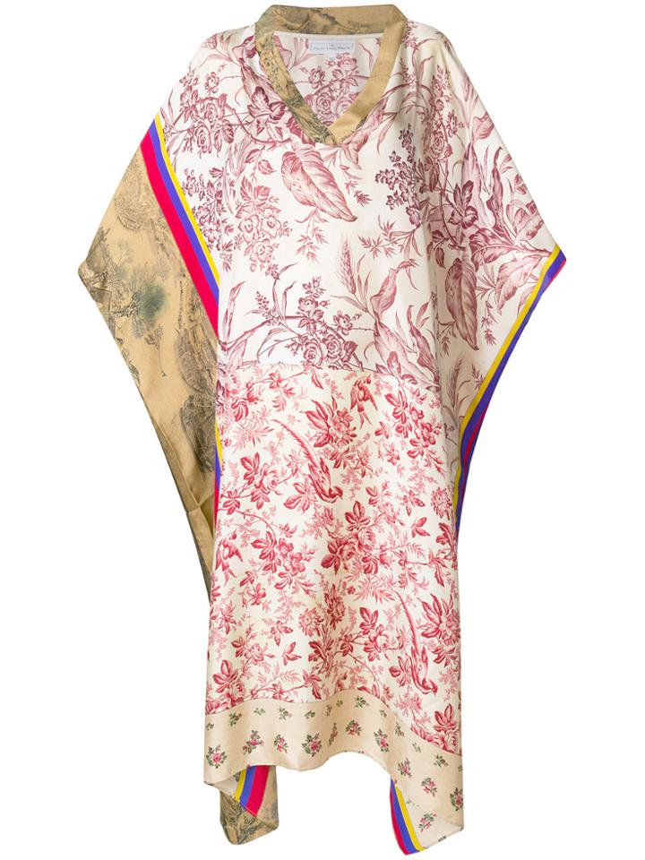 Pierre-louis Mascia Floral Panel Kaftan Dress - Multicolour