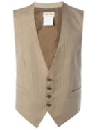 Romeo Gigli Vintage Pinstripe Waistcoat, Men's, Size: 48, Brown