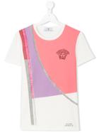 Young Versace Stone Embellished Medusa T-shirt - White
