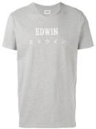 Edwin - Logo Print T-shirt - Men - Cotton - Xl, Grey, Cotton