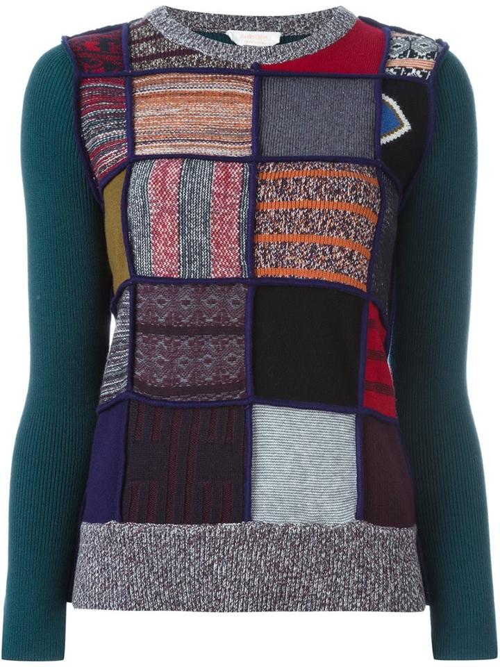 See By Chloé Patchwork Jumper, Women's, Size: Small, Cotton/acrylic/wool