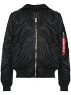 Alpha Industries Zipped Bomber Jacket - Black