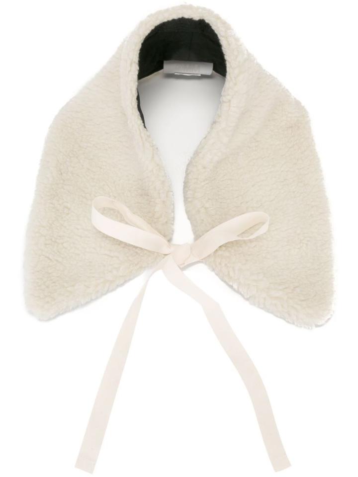 Mm6 Maison Margiela Faux Shearling Collar, Women's, White, Acrylic/polyester/cotton