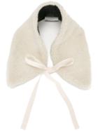 Mm6 Maison Margiela Faux Shearling Collar, Women's, White, Acrylic/polyester/cotton