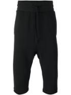 Odeur Drop-crotch Crop Track Pants, Adult Unisex, Size: L, Black, Cotton