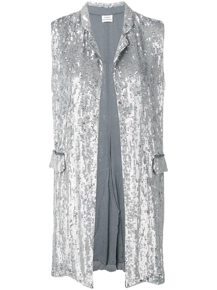 P.a.r.o.s.h. Sequinned Sleeveless Jacket - Silver