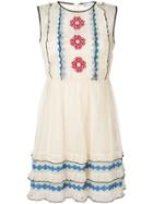 Red Valentino Embroidered Mini Dress - Neutrals