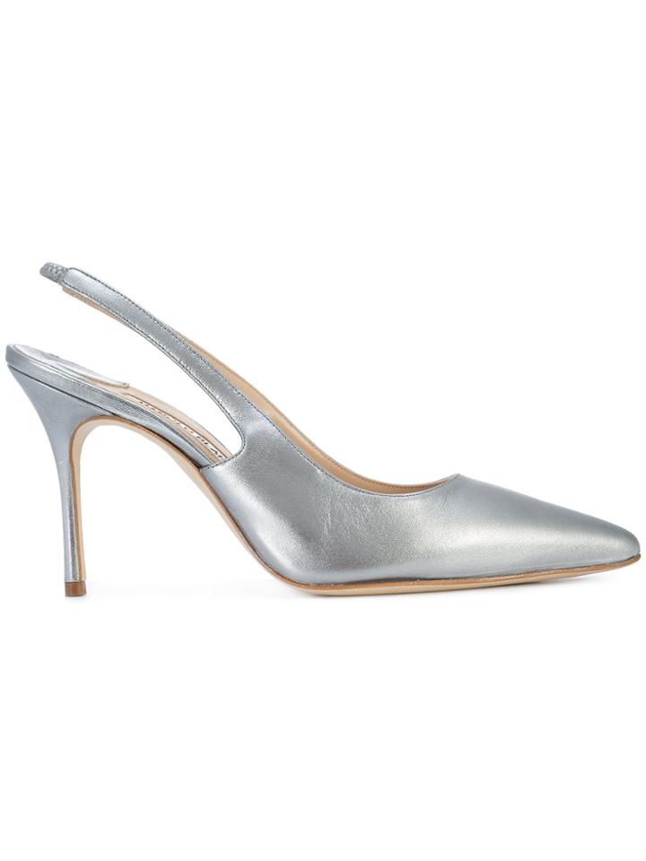 Manolo Blahnik Allura Slingback Pumps - Metallic
