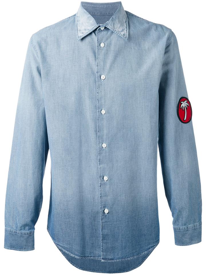 Marc Jacobs Palm Patch Denim Shirt - Blue
