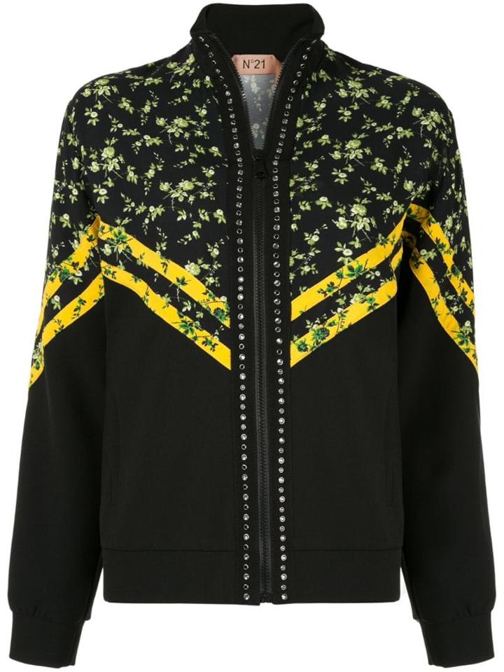 Nº21 Floral Zipped Jacket - Black