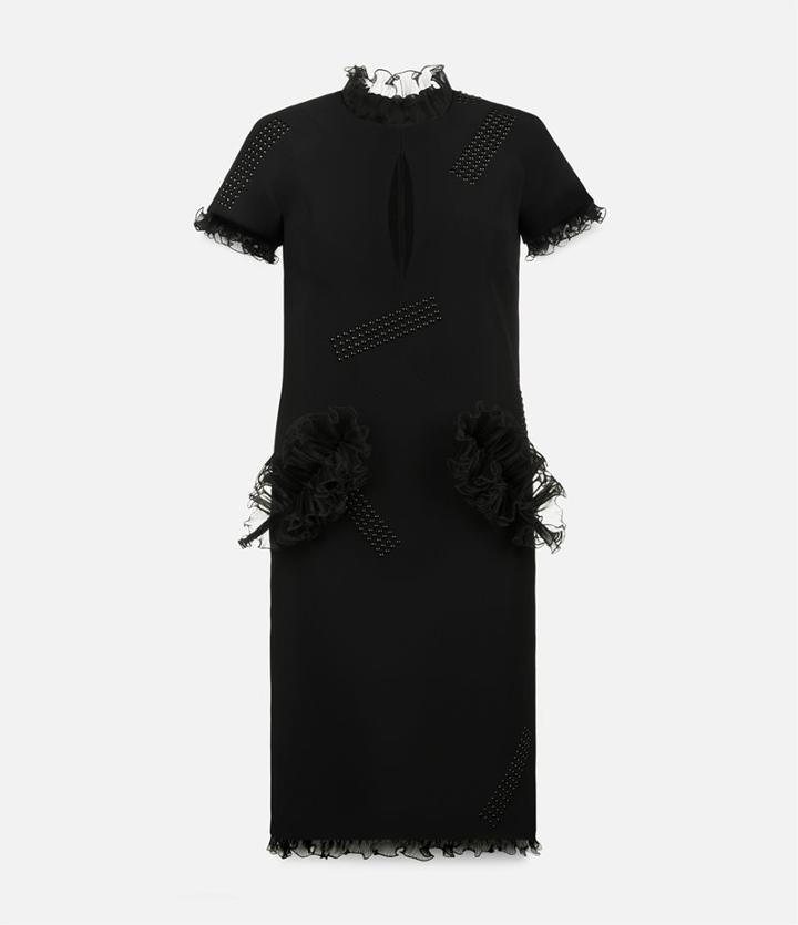 Christopher Kane Cut Away Frill Hotfix Dress