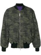 Unravel Project Camouflage Print Bomber Jacket - Green