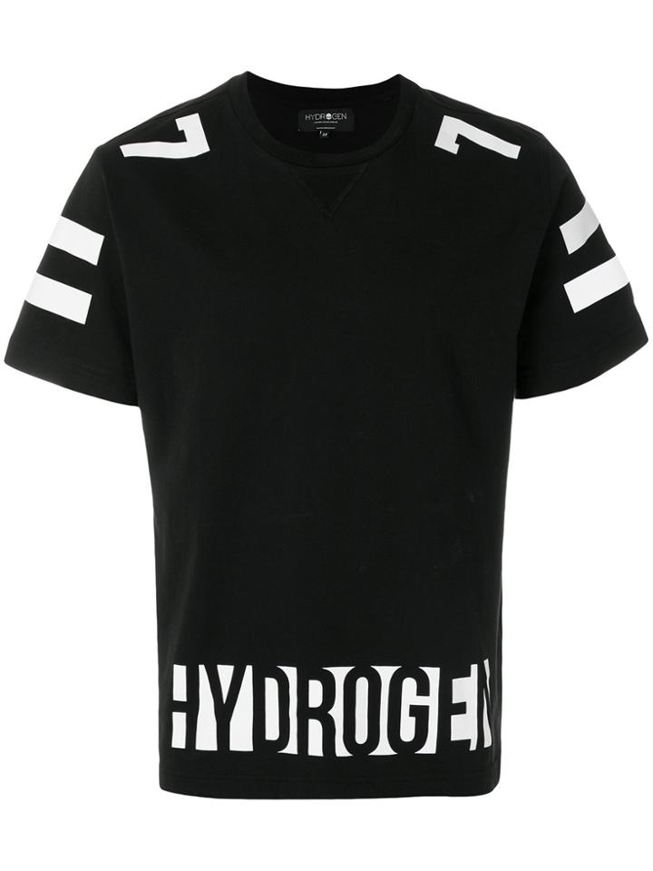 Hydrogen Logo Printed T-shirt - Black