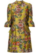 Andrew Gn Brocade Fitted Dress - Yellow