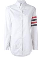 Thom Browne Long Sleeve Button Down With Woven 4-bar Stripe In