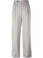 Maison Margiela Striped Straight Leg Trousers, Women's, Size: 38, Nude/neutrals, Viscose