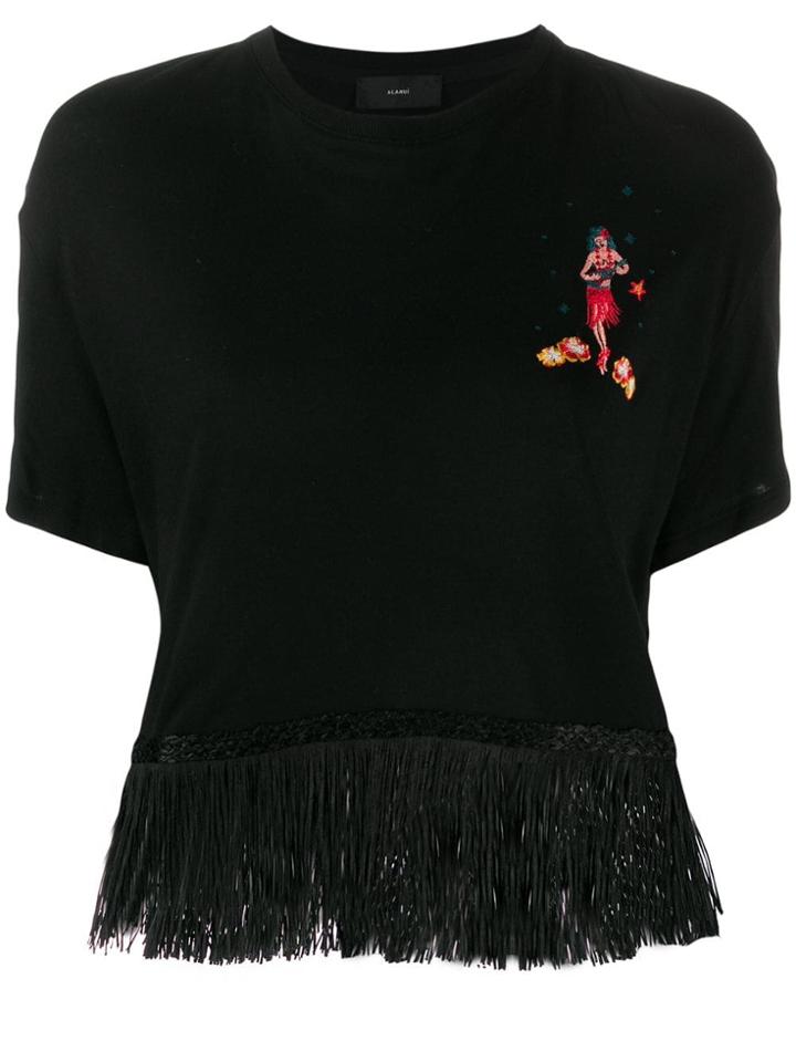 Alanui Hawaiian Girl Fringed T-shirt - Black