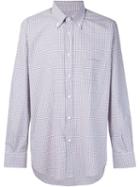 Loro Piana Micro Check Print Shirt, Men's, Size: Xl, White, Cotton