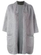 Liska Reversible Fur Coat, Women's, Size: Small, Grey, Mink Fur/wool