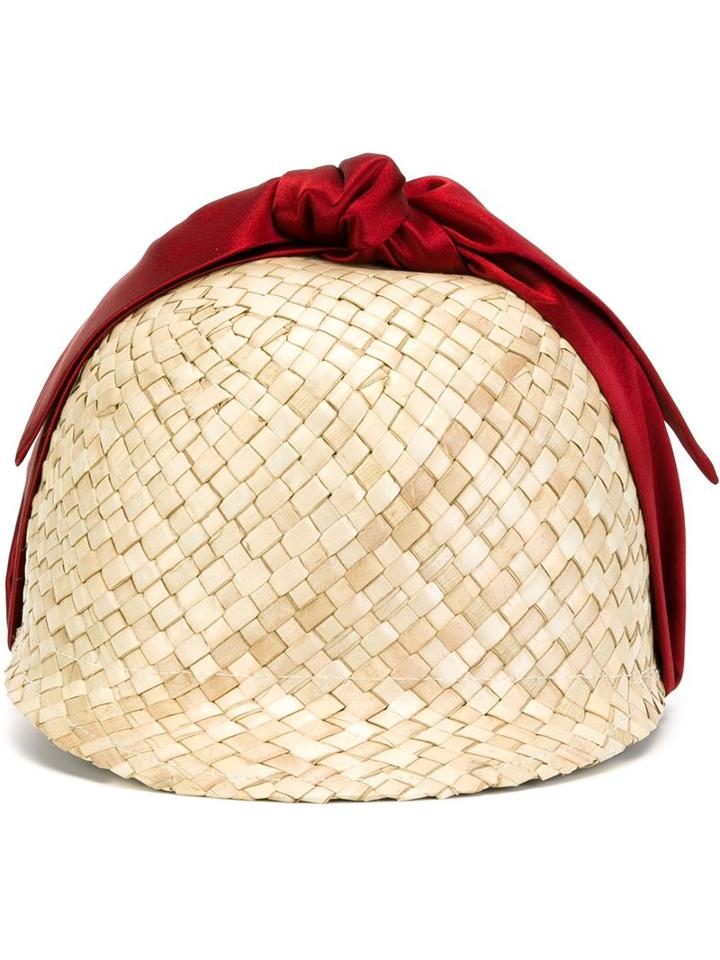 Federica Moretti 'minunod' Hat, Women's, Nude/neutrals, Straw/silk
