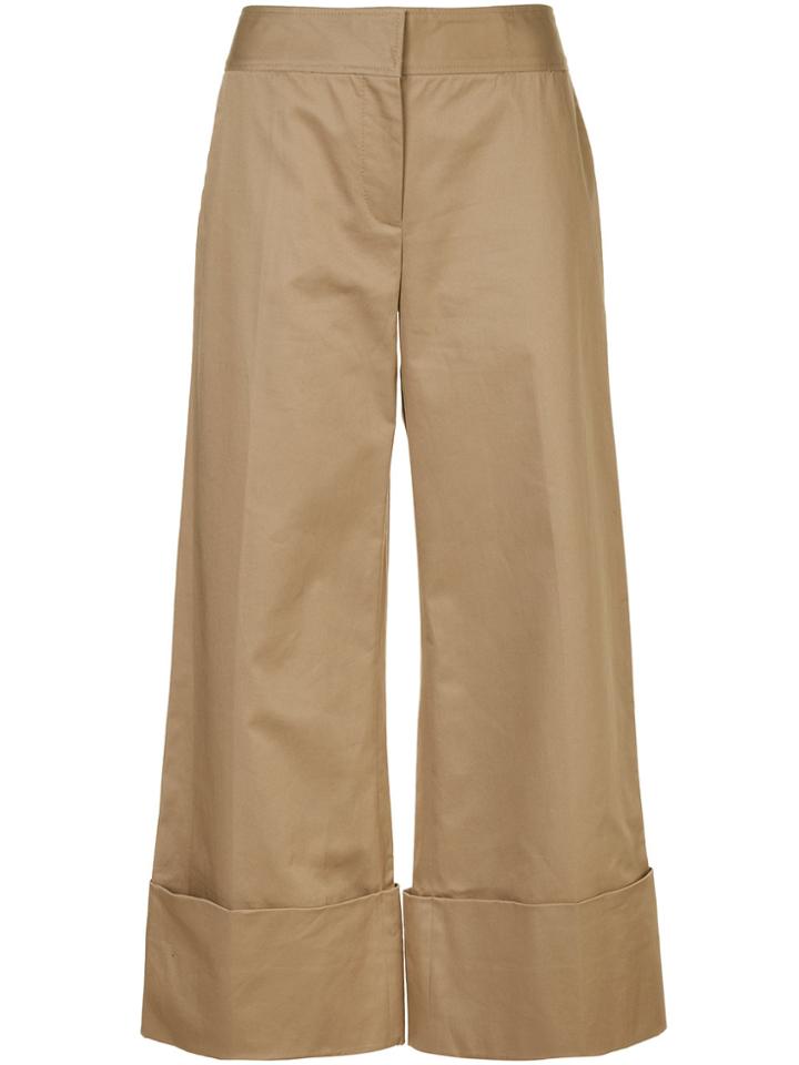 Monse Wide Leg Cropped Trousers - Brown