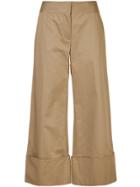 Monse Wide Leg Cropped Trousers - Brown
