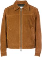 Ami Alexandre Mattiussi - Classic Collar Leather Jacket - Men - Cotton/calf Leather/acetate - Xl, Nude/neutrals, Cotton/calf Leather/acetate