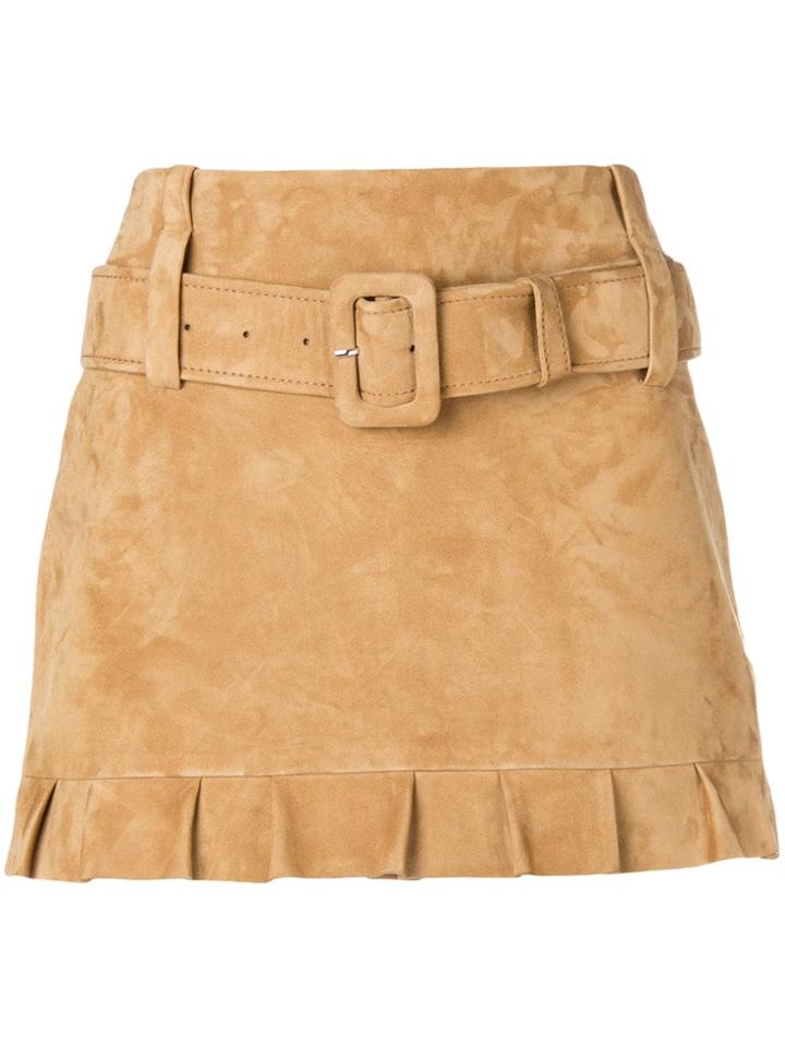 Prada Belted Mini Skirt - Neutrals
