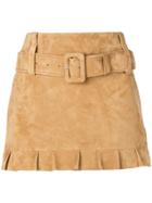 Prada Belted Mini Skirt - Neutrals