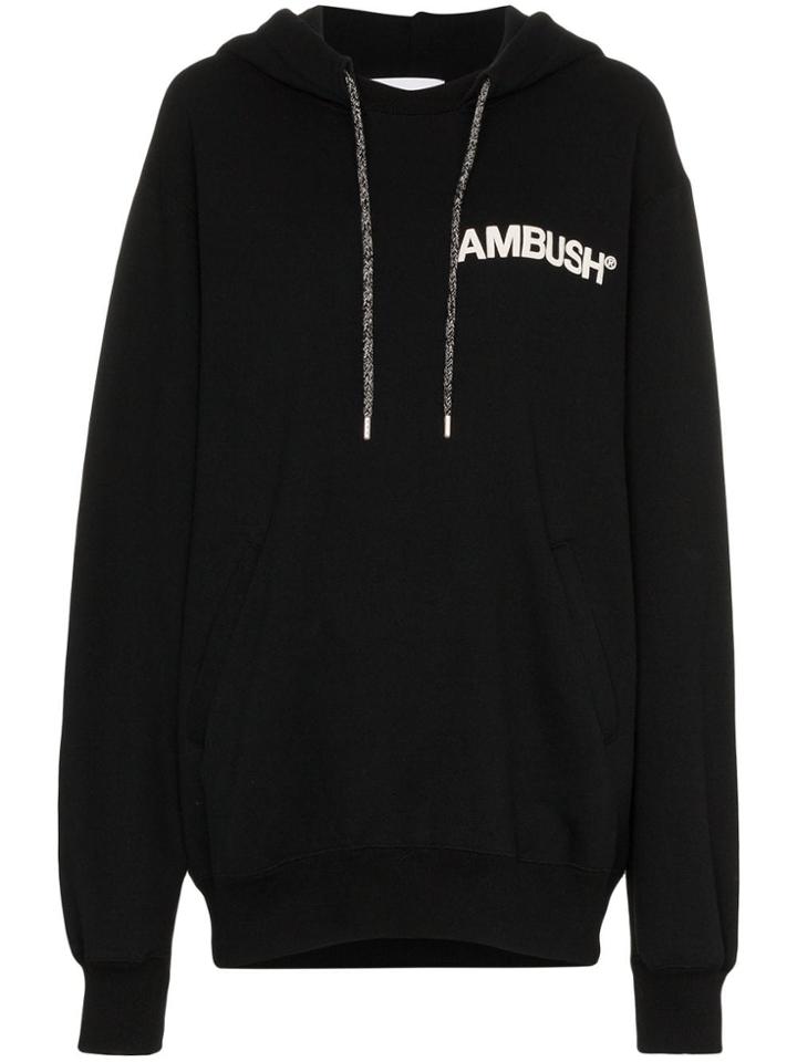 Ambush Logo Cotton Hoodie - Black