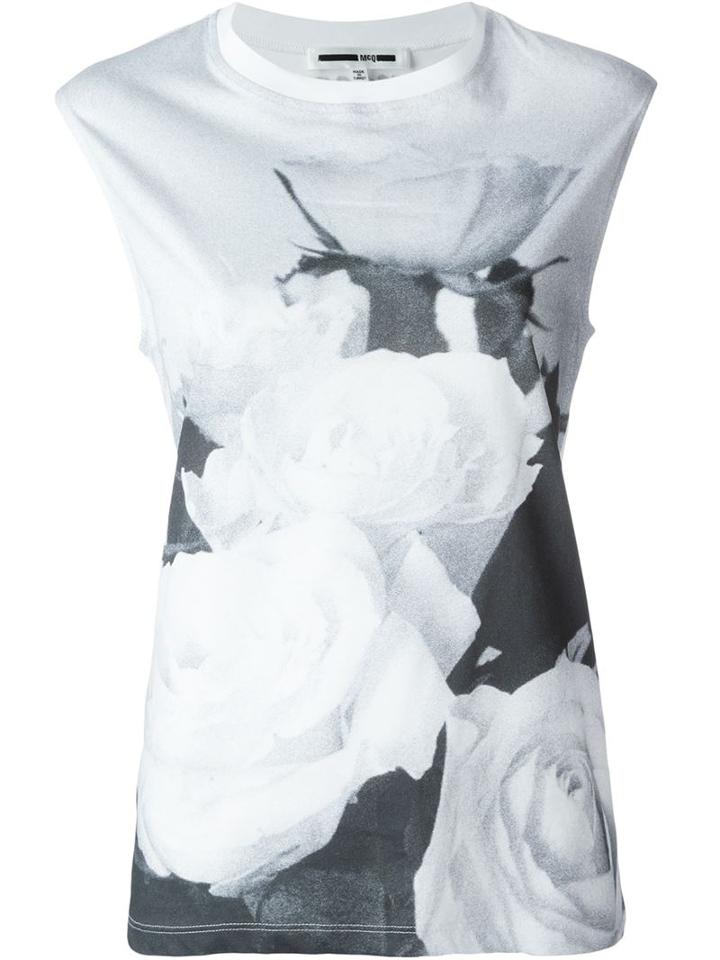 Mcq Alexander Mcqueen Rose Print Tank Top