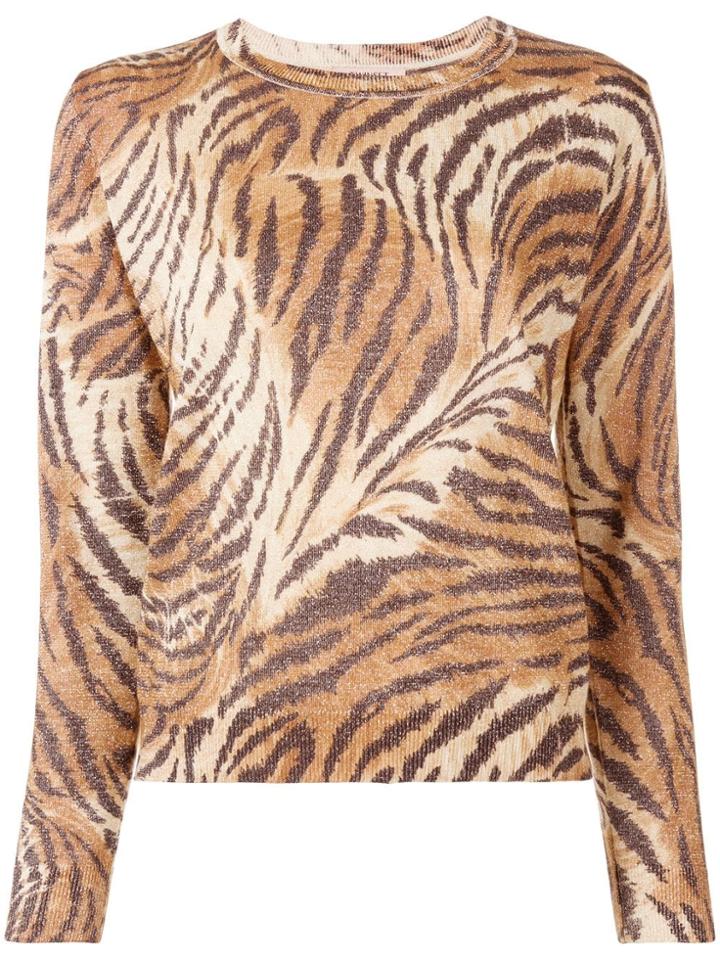 Twin-set Tiger Print Jumper - Nude & Neutrals