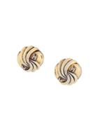 Chanel Pre-owned Cc Swirl-effect Earrings - Metallic